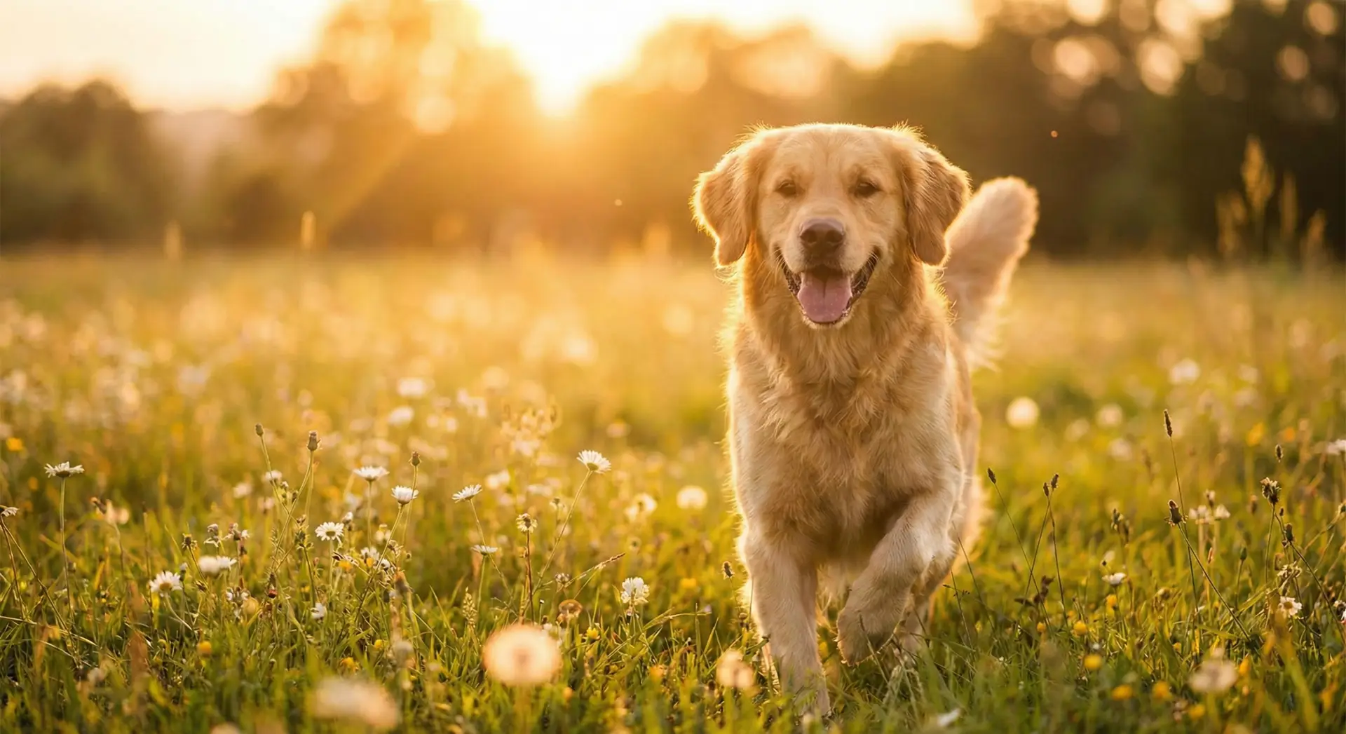 Happy healthy dog outdoors